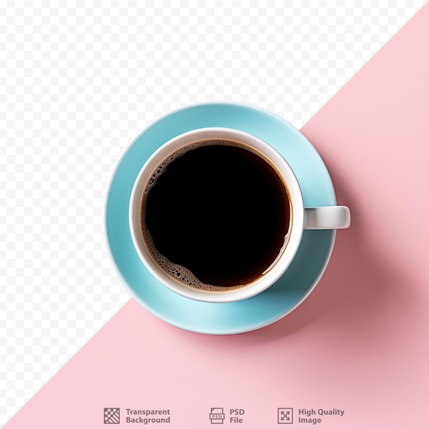 Black coffee on transparent background