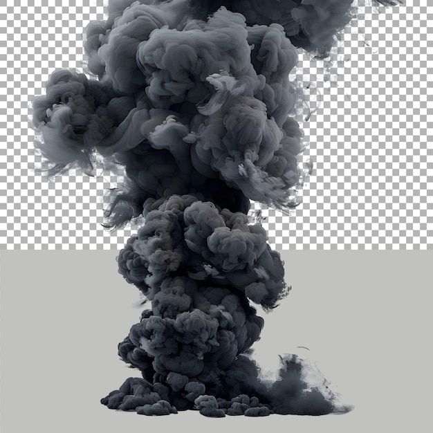 Black Color Smoke in Air on Transparent background Ai Generated