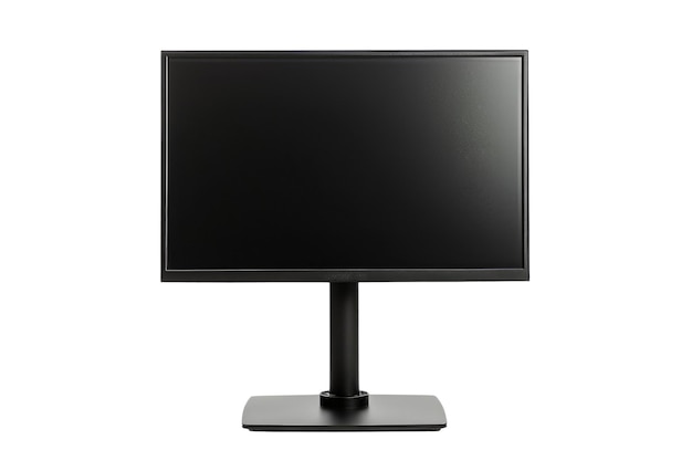 PSD black computer monitor isolated on white background electronic device aig57