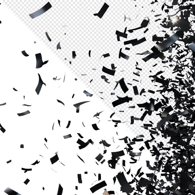 PSD black confetti explosion