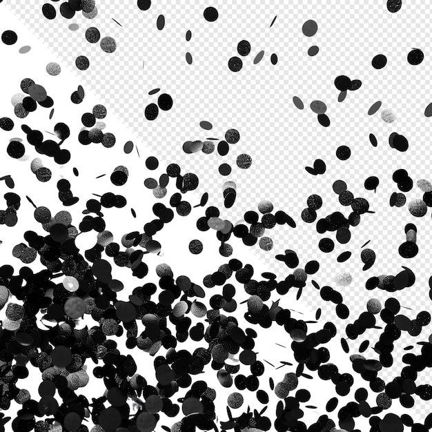 Black Confetti Falling on White Background