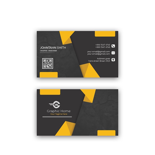 Black Dark Business card Modern Design