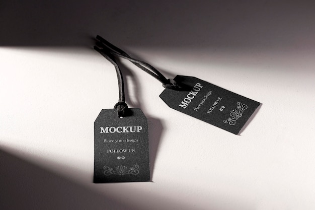 Black discount mock-up labels for clothing