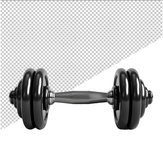 a black dumbbell with a white background with a black and white square