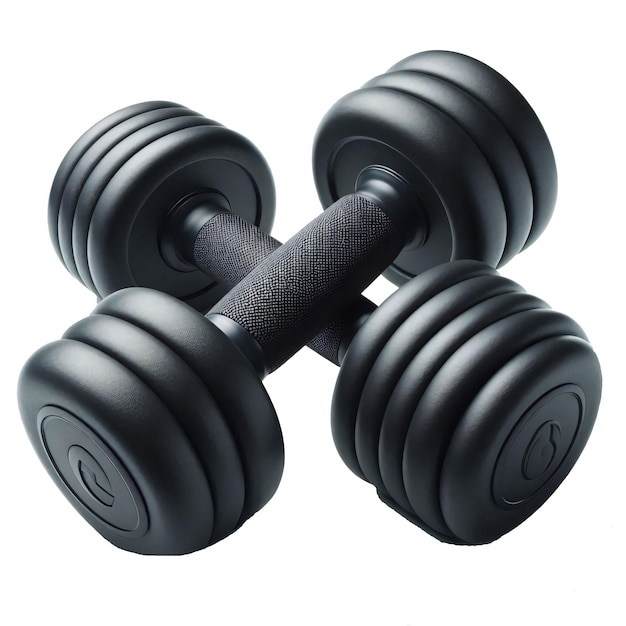 Black dumbbells isolated on transparent background