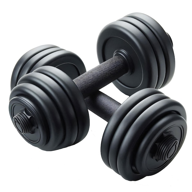 Black dumbbells isolated on transparent background