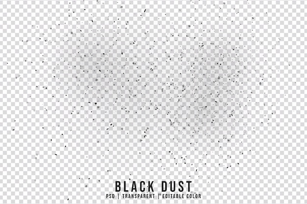 PSD black dust isolated on transparent background