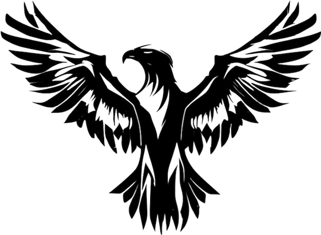 PSD black eagle stencil majestic silhouette art design