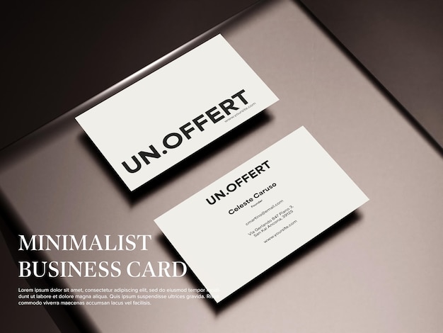 Black elegant business card mockup