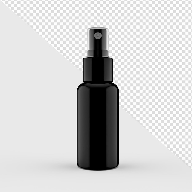 Black Empty Spray Bottle Mockup 3D illustration modeling