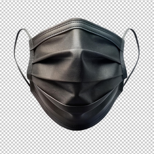 PSD black face mask isolated on transparent background