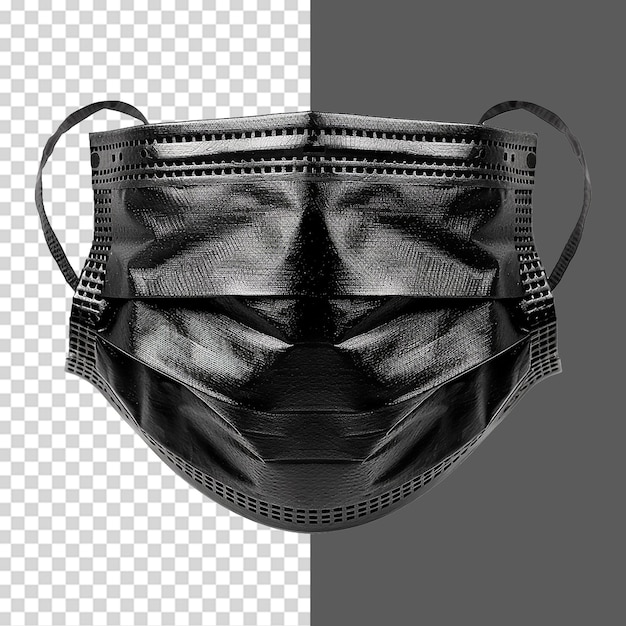 PSD black face mask png isolated on transparent background