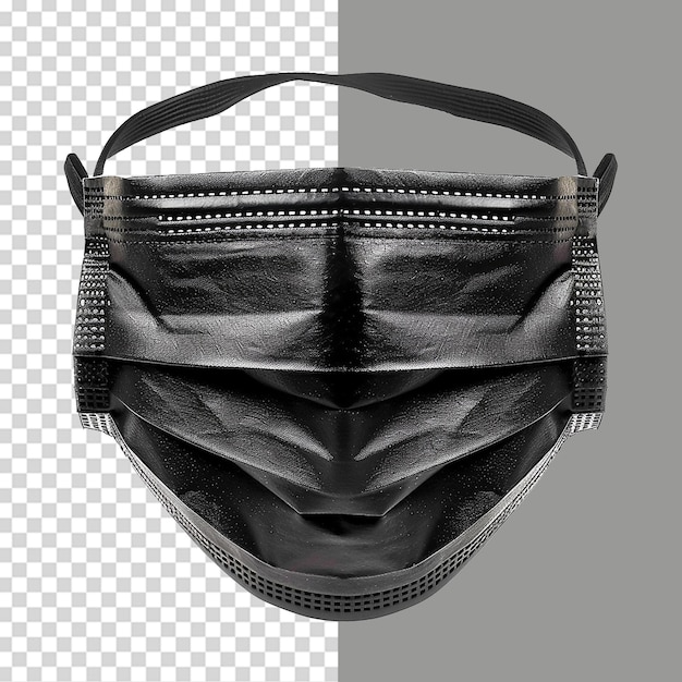 PSD black face mask png isolated on transparent background