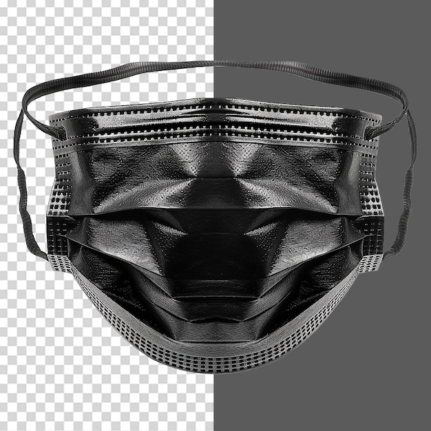 PSD black face mask png isolated on transparent background