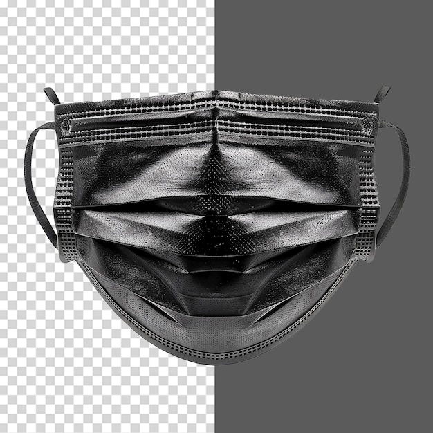 PSD black face mask png isolated on transparent background