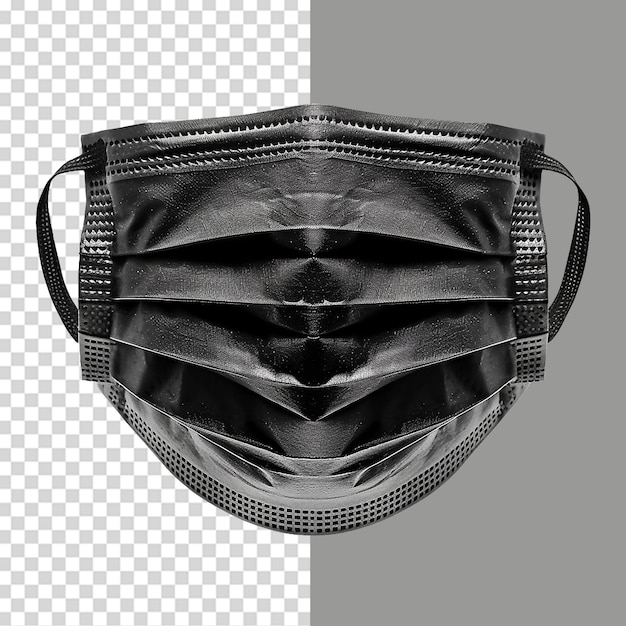 PSD black face mask png isolated on transparent background