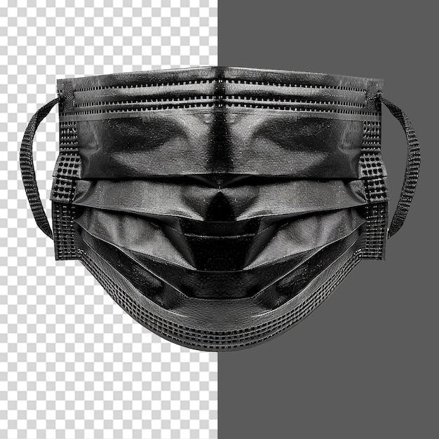 PSD black face mask png isolated on transparent background