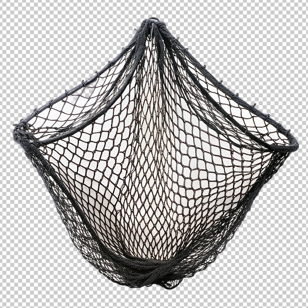 PSD black fishing net on transparent background