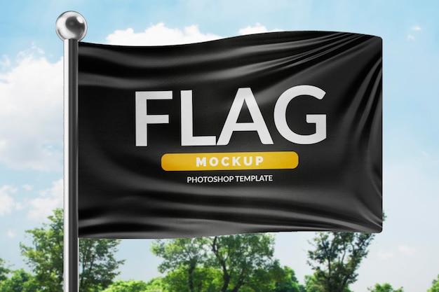 A black flag with the word flag on it