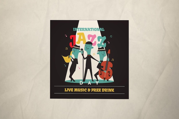 Black Flat Design International Jazz Day Instagram Post