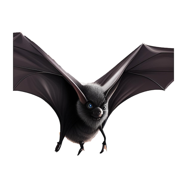 PSD black flying bat icon vector image