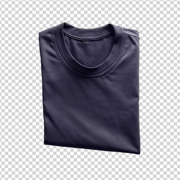 PSD black folded shirt isolated on transparent background