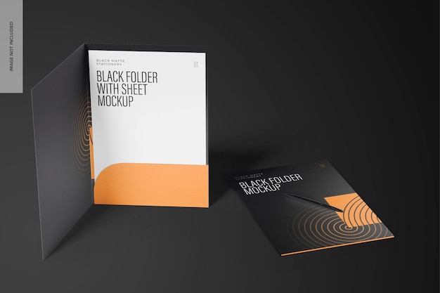 Black Folders Mockup