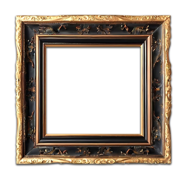 Black frame isolated on transparent background