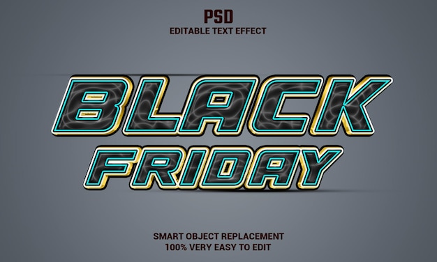 Black Friday  3d editable text effect with background Premium Psd