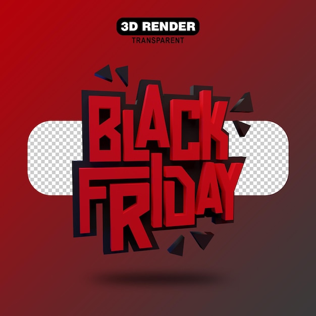 black friday 3d object red minimalist