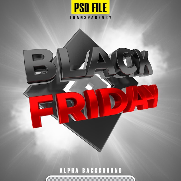 black friday 3d rendering banner