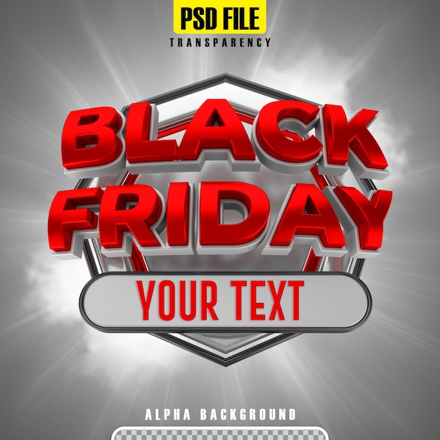 black friday 3d rendering banner