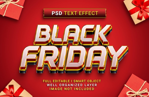 Black friday 3d style text effect