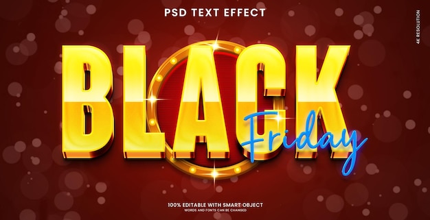 Black friday 3d text effect template