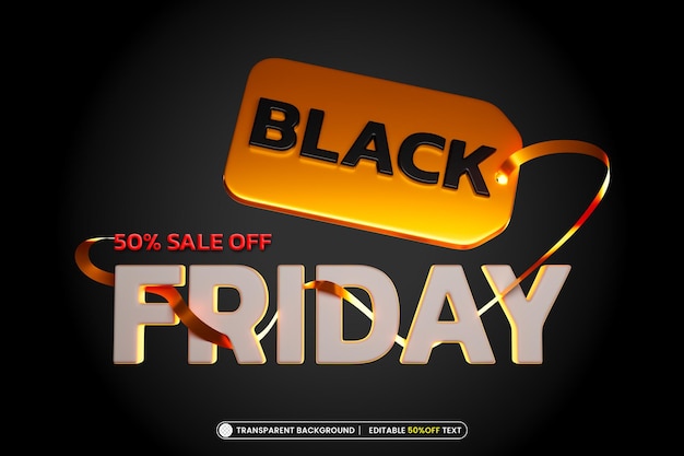 Black Friday 3d voucher with editable text effect