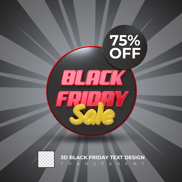 Black Friday 70 Off Sale Banner 3d