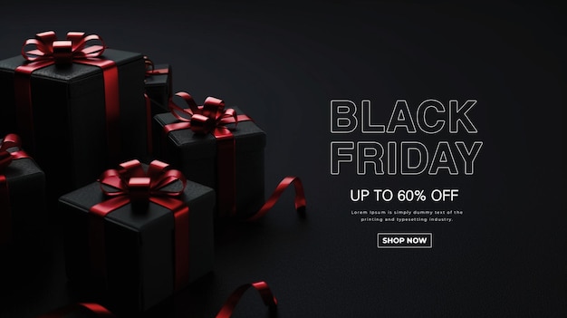 Black Friday background with a gift box on it that says friday sale