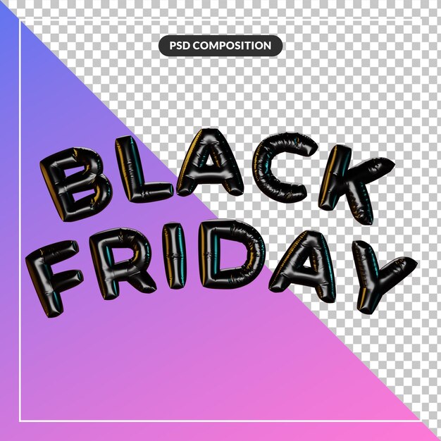 Black friday balloons text for composition