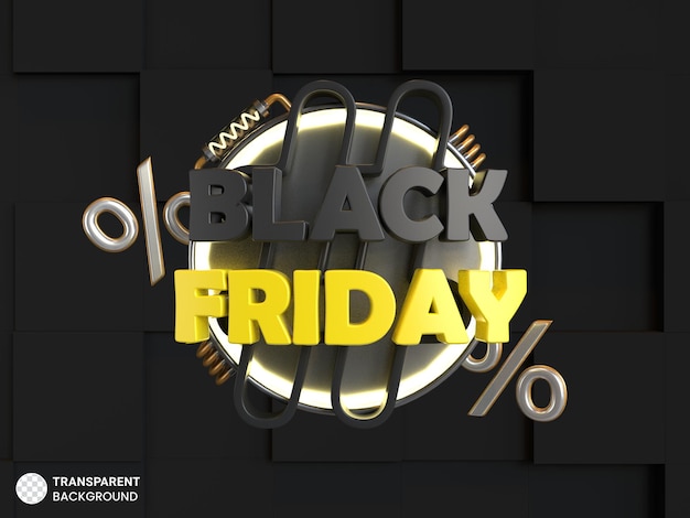 PSD black friday banner icon isolated 3d render illustration