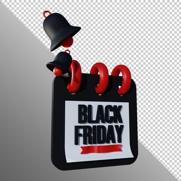 PSD black friday calender 3d icon