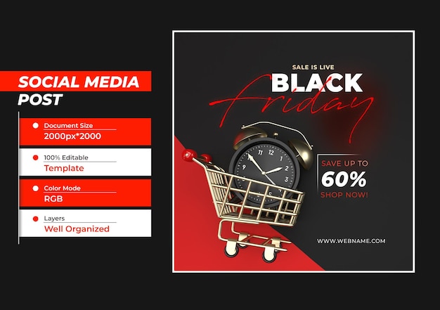 Black Friday Digital Concept Instagram and Social Media Post Ban