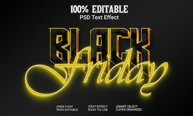 Black Friday Editable 3D Text Effect Styles