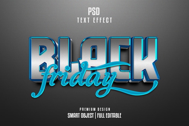 Black Friday Editable 3D Text Effect Template PSD