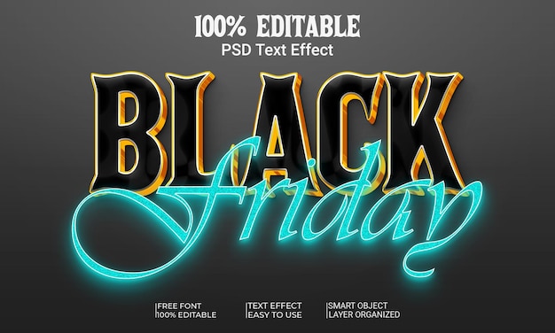 Black Friday Editable 3d Text Effect