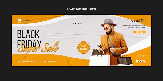 Black friday facebook cover social media and web banner template