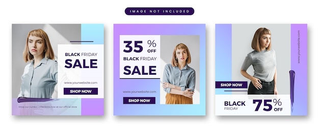 Black Friday Fashion Sale Modern Banner Social Media Template