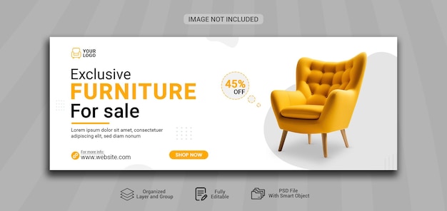 PSD black friday furniture facebook cover social media post banner template design