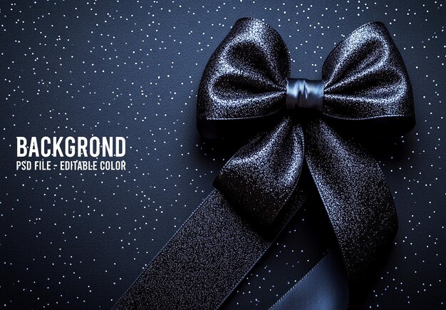 PSD black friday gift box holiday background glittering ribbon tied bow