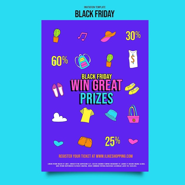 PSD black friday invitation template