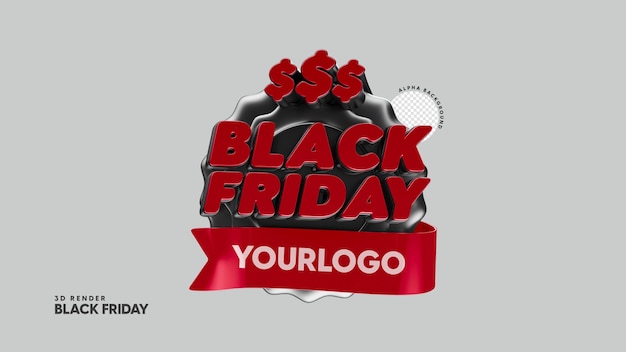 PSD black friday isolated 3d stamp